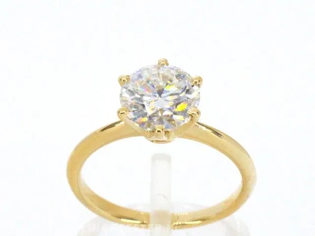 Gouden ring met een briljant geslepen diamanten van 2.00 carat - afbeelding 1 van  10