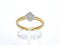 Gouden ring met een klavertje vier gezet met diamanten - afbeelding 6 van  10