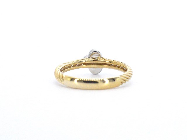 Gouden ring met een klavertje vier gezet met diamanten - afbeelding 7 van  10