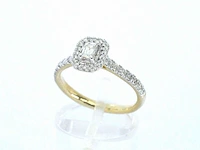 Gouden ring met natuurlijke baguette en briljant geslepen diamanten - afbeelding 5 van  10