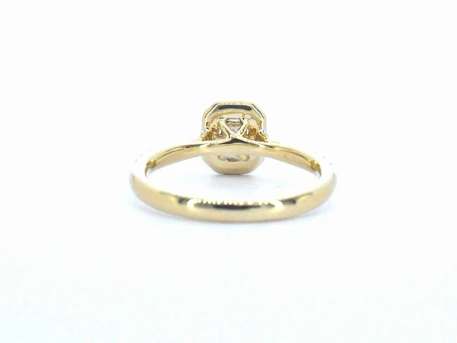 Gouden ring met natuurlijke baguette en briljant geslepen diamanten - afbeelding 7 van  10