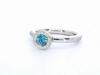 Gouden ring met natuurlijke diamanten en een swiss blue topaas - afbeelding 3 van  10