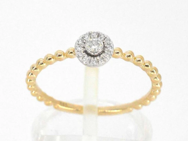 Gouden ring met natuurlijke geslepen briljant diamanten - afbeelding 1 van  10