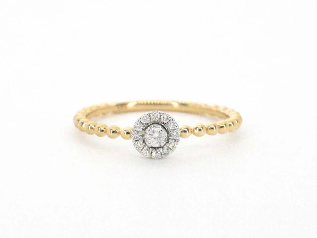 Gouden ring met natuurlijke geslepen briljant diamanten - afbeelding 7 van  10