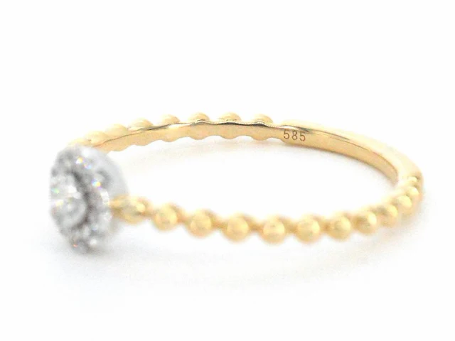 Gouden ring met natuurlijke geslepen briljant diamanten - afbeelding 9 van  10