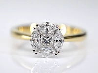 Gouden ring met prinses en marquise geslepen natuurlijke diamanten - afbeelding 1 van  7