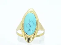 Gouden ring met turquoise - afbeelding 1 van  8