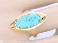 Gouden ring met turquoise - afbeelding 2 van  8