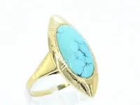 Gouden ring met turquoise - afbeelding 4 van  8