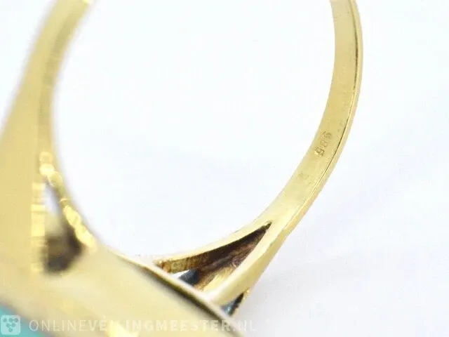 Gouden ring met turquoise - afbeelding 7 van  8