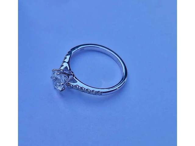 Gouden ring met witte safier - 1.12ct - 14k goud - afbeelding 2 van  7