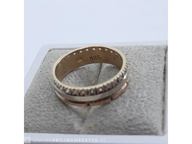 Gouden ring met zirkonia, 14 karaats - afbeelding 7 van  7