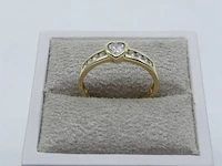 Gouden ring met zirkonia, 14 karaats - afbeelding 1 van  8