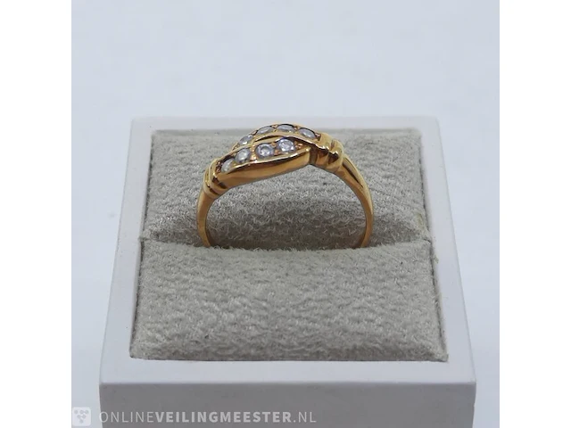 Gouden ring met zirkonia, 14 karaats - afbeelding 1 van  9