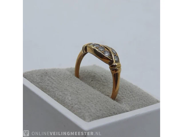 Gouden ring met zirkonia, 14 karaats - afbeelding 4 van  9