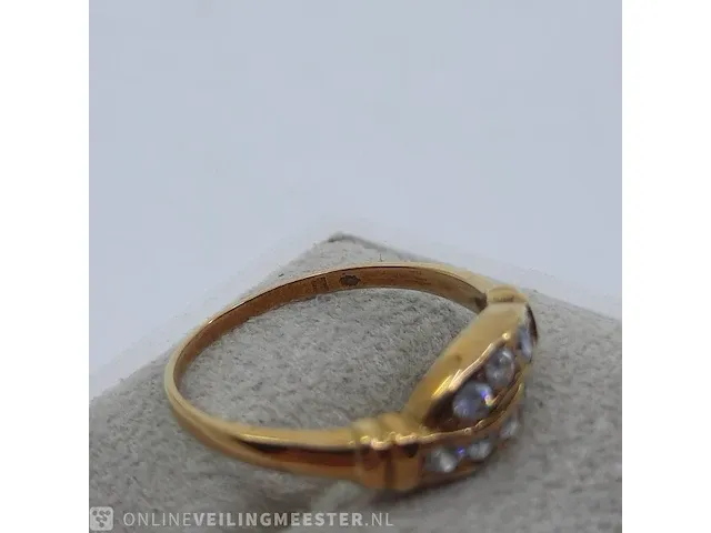 Gouden ring met zirkonia, 14 karaats - afbeelding 8 van  9