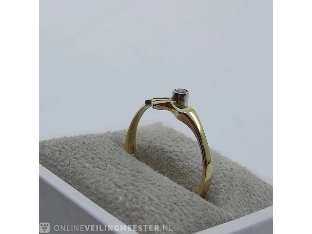 Gouden ring met zirkonia, 14 karaats - afbeelding 4 van  5