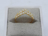 Gouden ring met zirkonia, 18 karaats - afbeelding 1 van  10