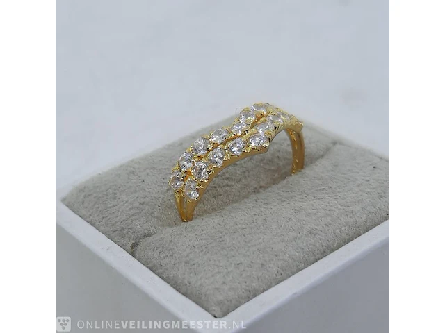 Gouden ring met zirkonia, 18 karaats - afbeelding 4 van  10