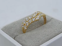Gouden ring met zirkonia, 18 karaats - afbeelding 4 van  10