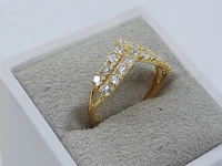 Gouden ring met zirkonia, 18 karaats - afbeelding 6 van  10