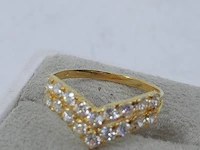 Gouden ring met zirkonia, 18 karaats - afbeelding 8 van  10