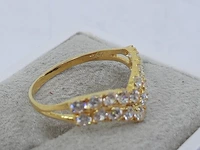 Gouden ring met zirkonia, 18 karaats - afbeelding 9 van  10