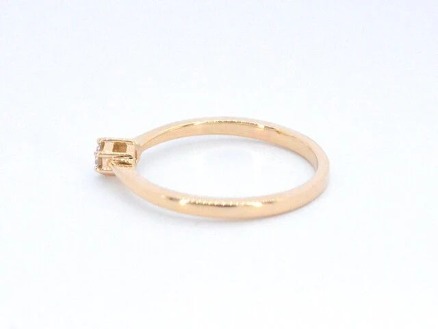 Gouden ring solitaire met een briljant geslepen diamant - afbeelding 6 van  10