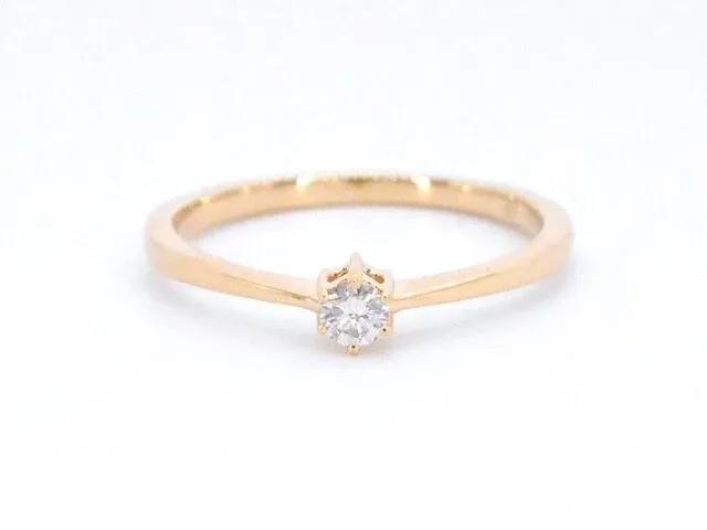 Gouden ring solitaire met een briljant geslepen diamant - afbeelding 9 van  11