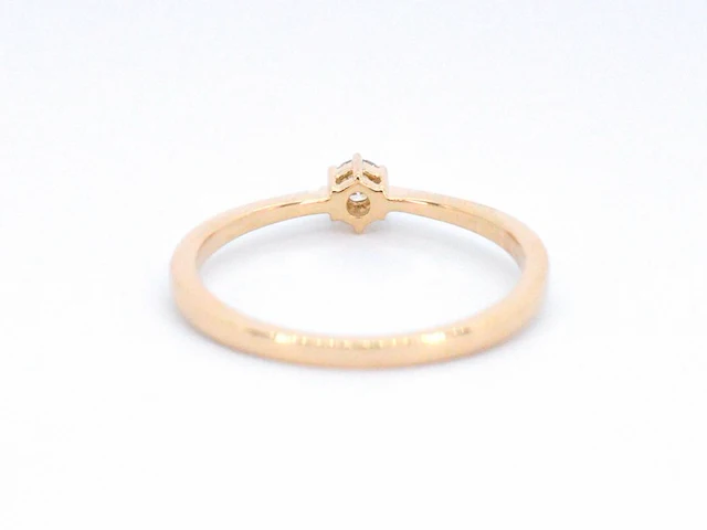 Gouden ring solitaire met een briljant geslepen diamant - afbeelding 7 van  11