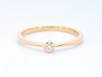 Gouden ring solitaire met een briljant geslepen diamant - afbeelding 7 van  10