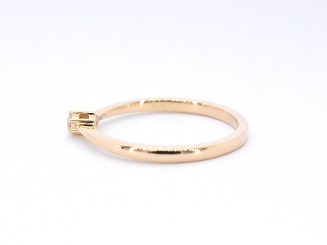 Gouden ring solitaire met een briljant geslepen diamant - afbeelding 5 van  8