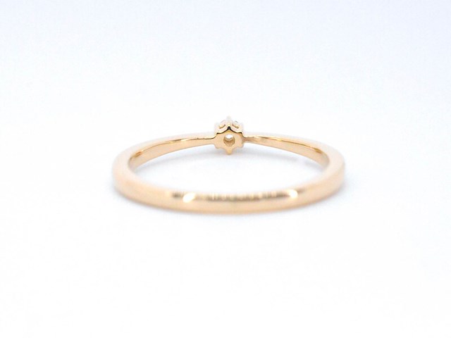 Gouden ring solitaire met een briljant geslepen diamant - afbeelding 7 van  8