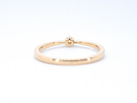 Gouden ring solitaire met een briljant geslepen diamant - afbeelding 7 van  8