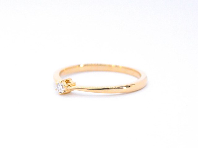 Gouden ring solitaire met een briljant geslepen diamant - afbeelding 8 van  8