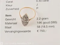 Gouden ring waarde € 750,00 met diamant - afbeelding 1 van  8