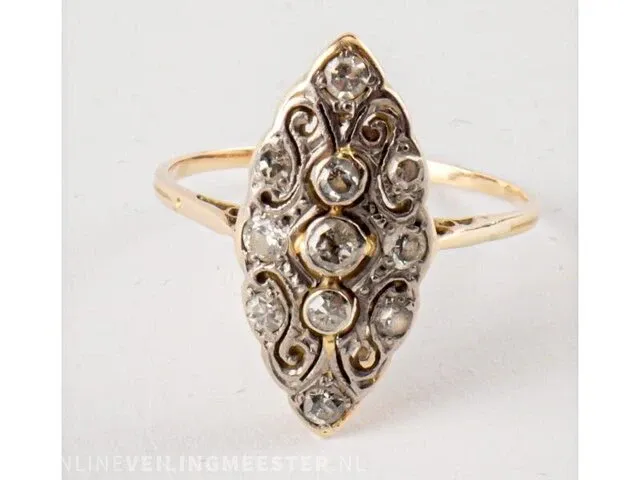 Gouden ring waarde € 750,00 met diamant - afbeelding 2 van  8