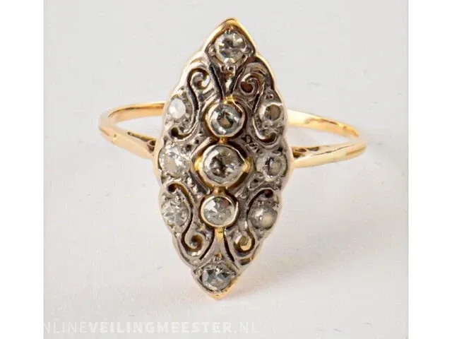 Gouden ring waarde € 750,00 met diamant - afbeelding 3 van  8