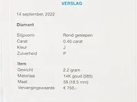Gouden ring waarde € 750,00 met diamant - afbeelding 8 van  8