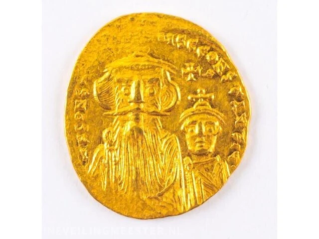 Gouden solidus 641-668 na christus - afbeelding 1 van  2