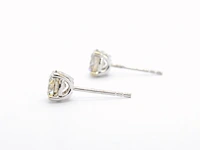 Gouden solitair oorbellen met 2.00 carat champagne diamant - afbeelding 8 van  12