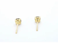 Gouden solitair oorbellen met champagne diamanten van 1.00 carat - afbeelding 5 van  9