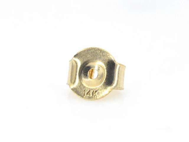 Gouden solitair oorbellen met champagne diamanten - afbeelding 7 van  9