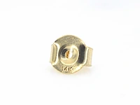 Gouden solitair oorbellen met champagne diamanten - afbeelding 7 van  9