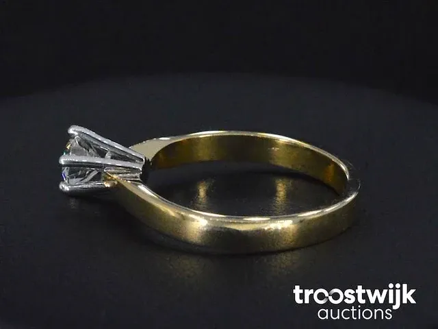 Gouden solitair ring met briljant geslepen diamant van 0.71 carat - afbeelding 3 van  7