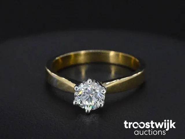 Gouden solitair ring met briljant geslepen diamant van 0.71 carat - afbeelding 4 van  7