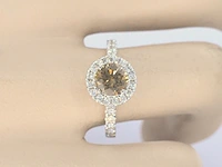 Gouden solitair ring met diamanten - afbeelding 2 van  9
