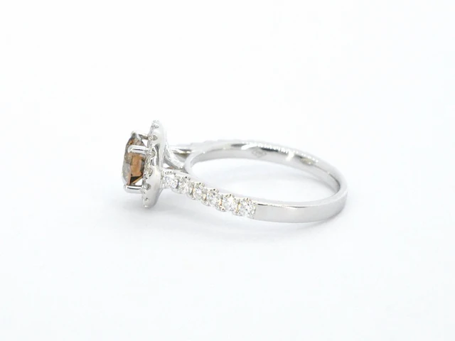 Gouden solitair ring met diamanten - afbeelding 5 van  9