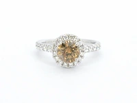Gouden solitair ring met diamanten - afbeelding 6 van  9