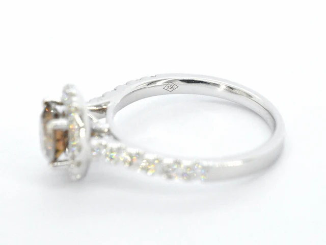 Gouden solitair ring met diamanten - afbeelding 9 van  9